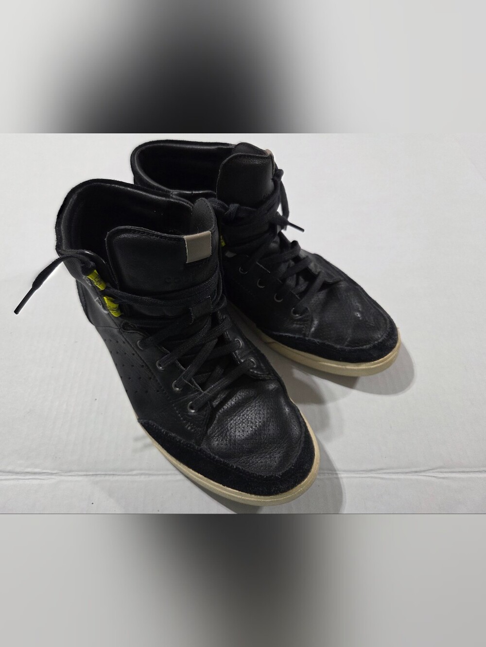 Men's Black High-Top Leather Sneakers